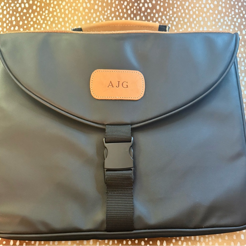 Jon Hart Black Canvas and Leather Padded Laptop 15 inch Case, Pre-loved like New